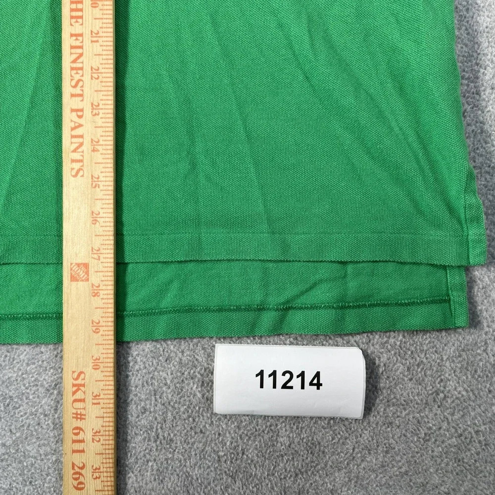 Vintage Polo Ralph Lauren Polo Shirt Mens L Green Cotton Pony Logo Side Slit
